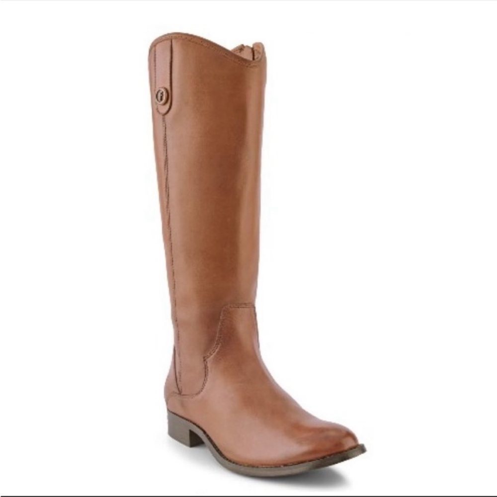 Frye Marissa Medallion Cognac Leather Riding Boot, new in box - Picture 6 of 8